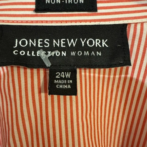 Jones New York Red Striped Button-Down Shirt - Picture 3 of 3
